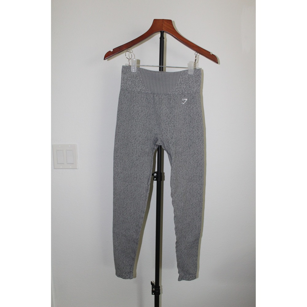 Gymshark Adapt Fleck Seamless Leggings Womens Small Grey Marl High Waisted B8A3N